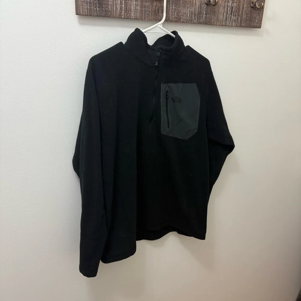 The North Face 1/4 Zip Fleece Pullover Jacket Men Size M Medium Black Sweatshirt